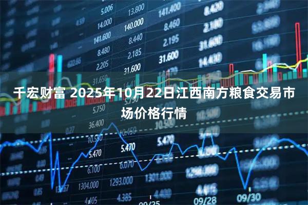 千宏财富 2025年10月22日江西南方粮食交易市场价格行情